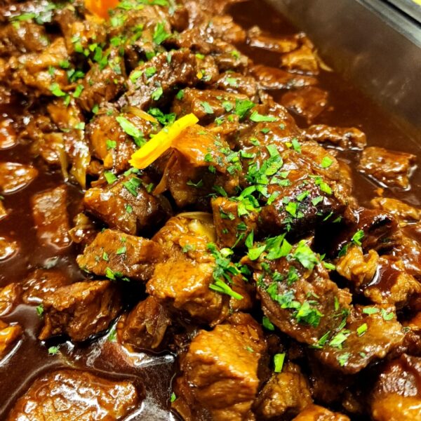 Lomo en salsa BBQ