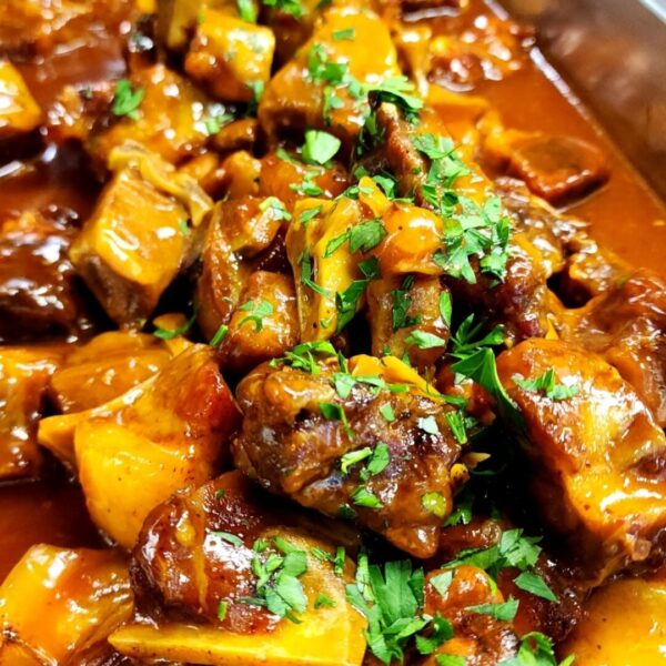 Cerdo horneado en salsa agridulce
