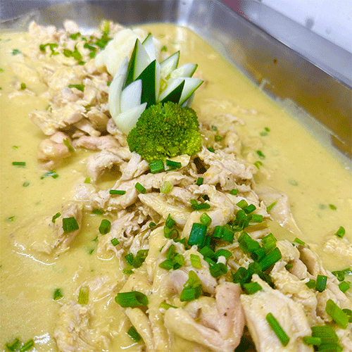 Fajitas de pollo en crema de vegetales