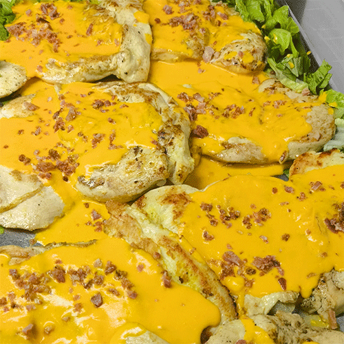 Filet de pollo en crema de queso y tocineta